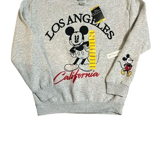 Disney Mickey Mouse Los Angeles California Embroidered Women’s Sweatshirt NWT M - Picture 2 of 8